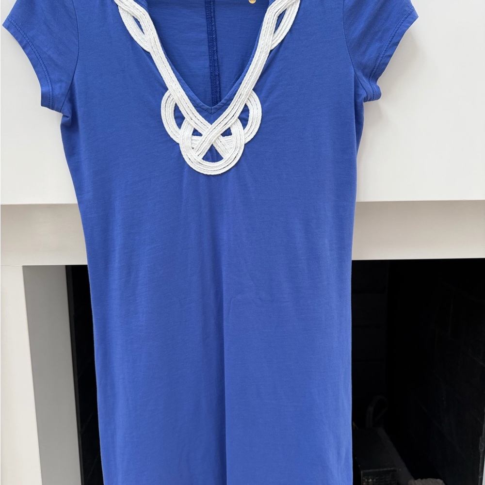 Lilly Pulitzer Royal Blue Mini Dress with White Rope Detail